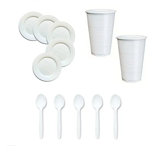 Vasos y platos descartables sale
