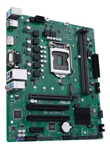 Motherboard Asus Pro H410m-c2/csm 1200 Intel 11va Gen Ddr4 Color Verde Oscuro