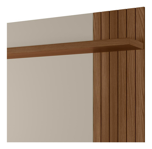 Painel Home Suspenso Frisco Detalhe Ripado Freijó/off White
