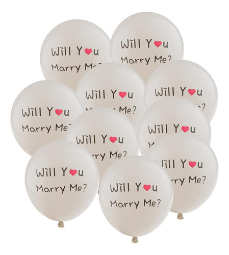 10x Globos De Látex Will You Marry Me, Accesorios Para