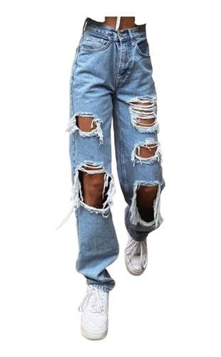 Jeans De Mujer Pantalones Rotos Grandes