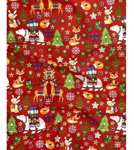 Tecido Tricoline Estampado Natalino Natal 1m X 1,5m 