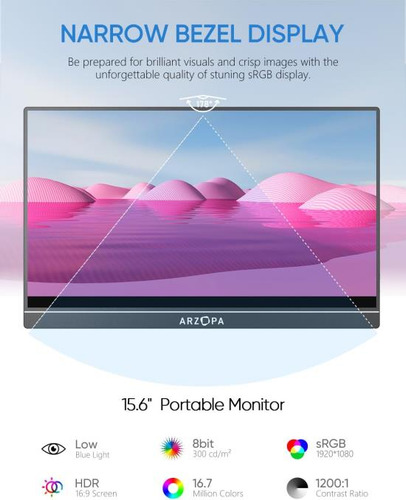 Monitor Portátil Arzopa Fhd 15.6 In 1080p
