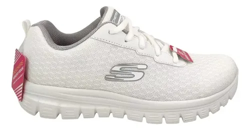 Tenis Skechers Dama Blanco Memory Foam Original Comodo Env o gratis