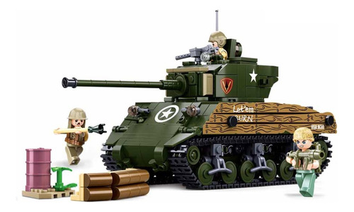 Tanque 2da Guerra Mundial M4a3 Sherman , Compatible Lego