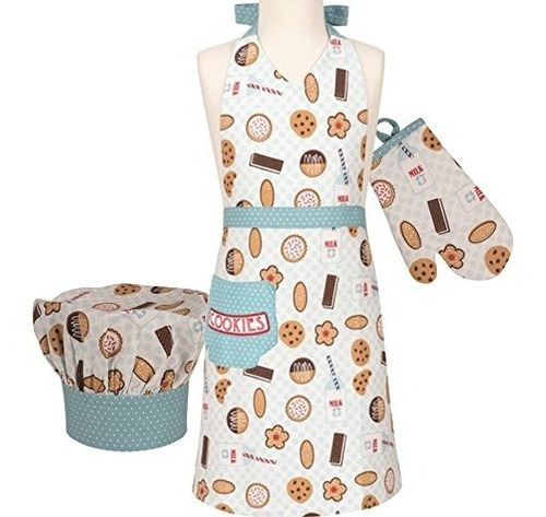 'milk And Cookies' Set Delantal Cocinar Niños