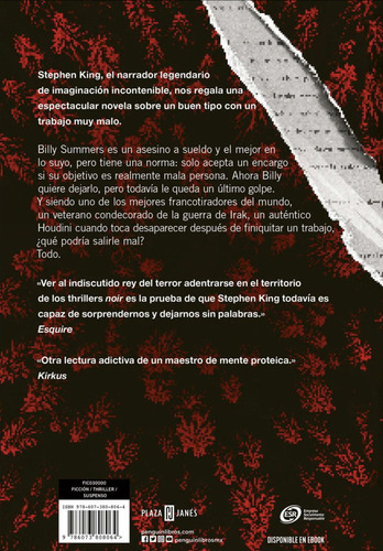 Billy Summers de Stephen King Editorial Plaza & Janes Tapa Blanda