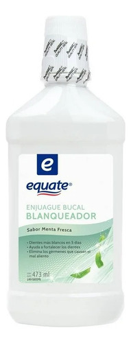 Enjuague Bucal Equate Blanqueador Sabor Menta Fresca 473 Ml
