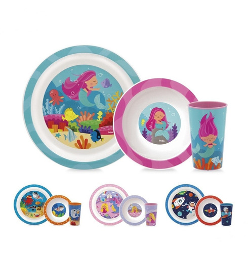 Kit Refeição Aventuras Buba Bowl + Pratinho + Copo Infantil