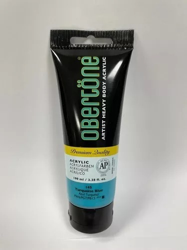 Tubo Pintura Acrilica Profesional Obertöne Heavy Body 100ml Color 145 Azul Turquesa