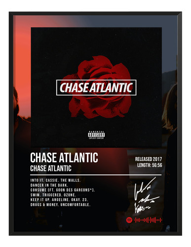 Cuadro Chase Atlantic Album Music Firma C/marco 60x50