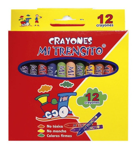 Crayolas Escolar Mi Trensito X 12 Unidades *4 Cajas