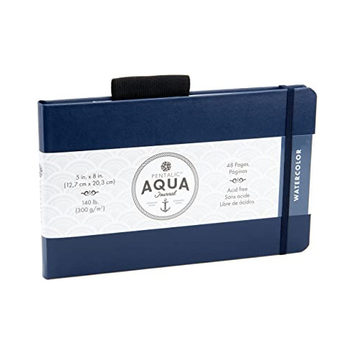 5  X 8  140 Lb. (300 Gsm) Af Aqua Journal Libro De 48 P...