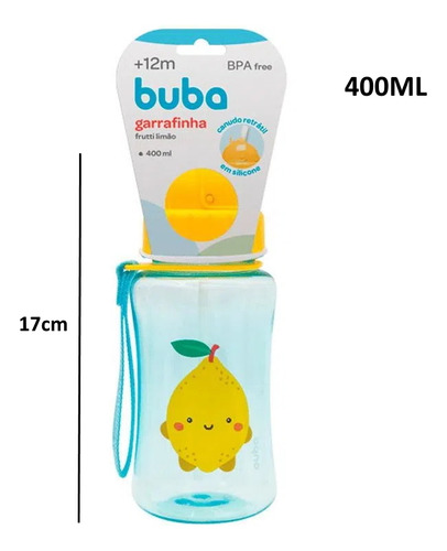 Garrafinha Infantil Com Canudo 400ml Qualidade Premium 1 Und
