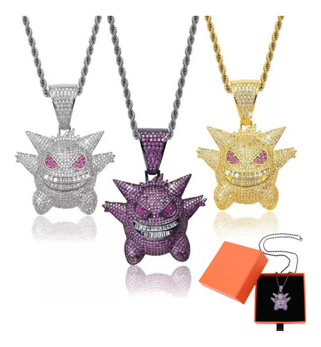 Cubana Cadena Eslabones Gengar Hip Hop Collares De Diamantes