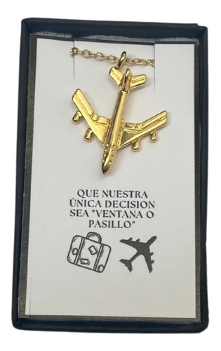 Collar Avión Acero Inoxidable Regalo Pareja