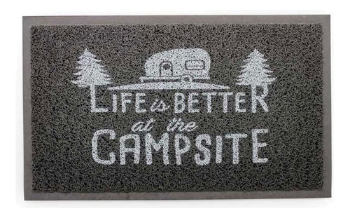 Life Is Better At The Campsite Scrub Mat - Gris/blanco