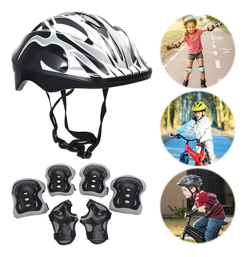 Juego 7 Rodilleras Y Coderas Para Casco Seguridad Para Niños
