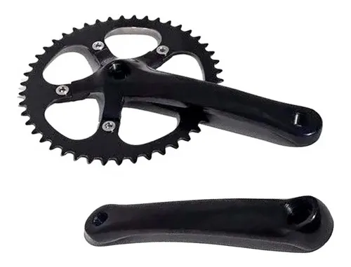 Plato Palanca Single Speed De Aluminio 48t Color Negro