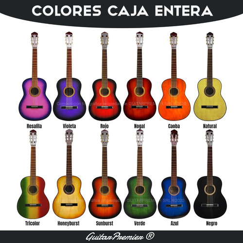 Imagen 3 de 10 de Guitarra Electrocriolla C/ Corte Acustica Funda Pua Colores