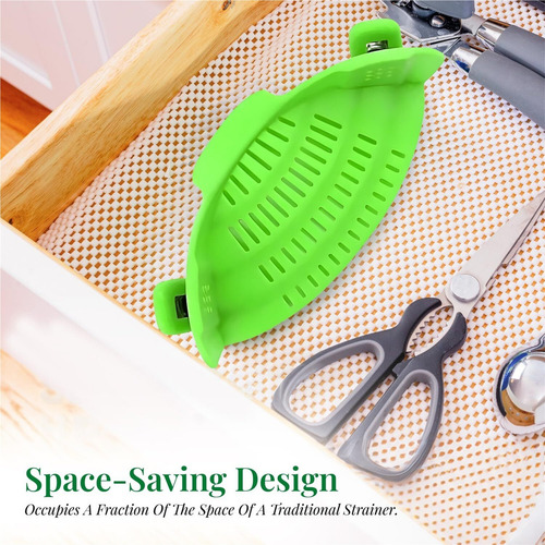 Colador De Pasta De Silicona Con Clip Para Ollas Y Sartenes.