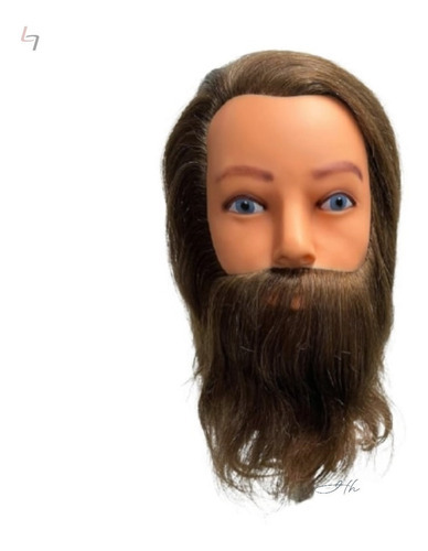 Cabeza/muñeca de maniquí para cabina de barbero. Natural con barba-C/SUP
