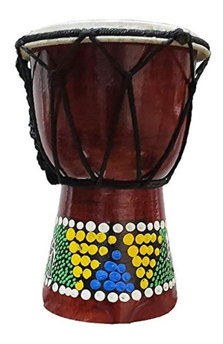 Tambor Djembe De Stoneage Arts Pintado A Mano Con Puntos Mul