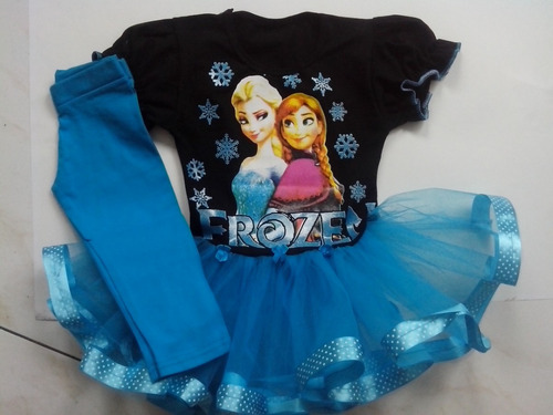 Vestido Tutu Tutus Niña Frozen Con Leggins