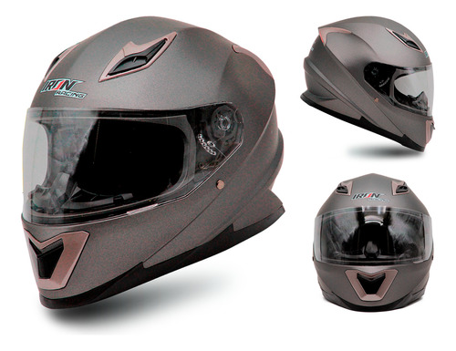 Casco Cerrado Titanium Plata Mate Iron Racing Ir-62 Cert Dot