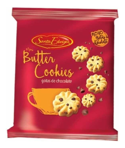 Biscoito Amanteigado com Gotas de Chocolate Santa Edwiges Pacote 90g