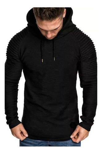 . Playera Hombre Manga Larga Con Capucha Slim Fit Moda
