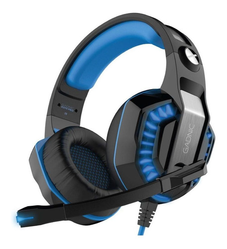 Auriculares gamer Gadnic A-37 Pro black y light blue
