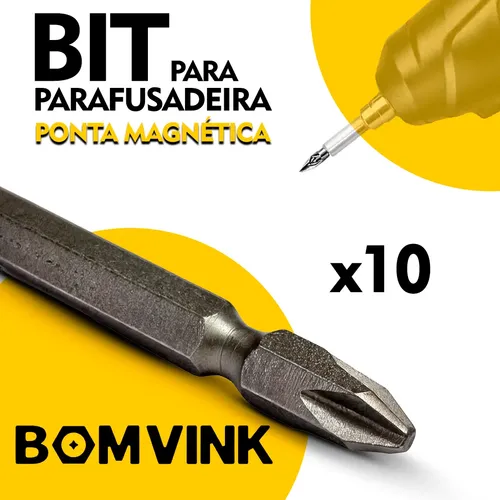 Kit Bits Duplos 100mm Bomvink com Ponta Magnética para