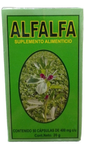 Alfalfa Cápsulas Suplemento Alimenticio 50 Cáps De 400mg Cba