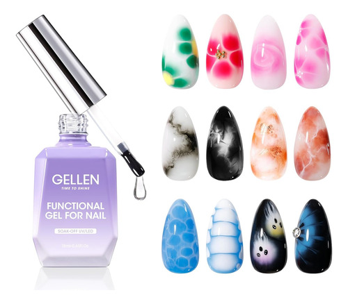 Gellen Blooming Gel - Esmalte De Uñas Transparente De 0.6 Fl
