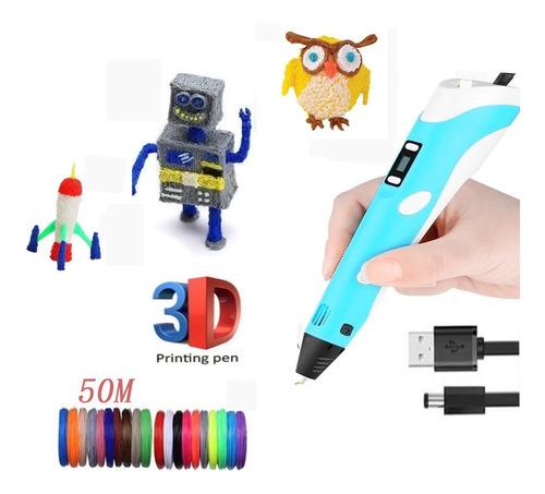 Blue Pen 3d Pen 50m Consumibles Juguetes Para Niños 