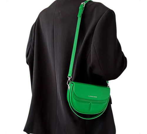 Mini Bags Carteras De Mujer Cuero Pu Rigida Cartera De Lujo Acabado De Los Herrajes Plateados Color Verde Correa De Hombro Verde Diseño De La Tela Liso