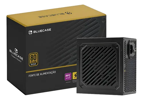 Fonte Bluecase 500w Atx 80 Plus Bronze Bivolt Preto Com Cabo