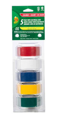 Cinta Eléctrica 5 Colores Duck 19,05mm X 3,65 Mts