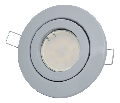 Spot Embutir Circular Plastico Polimero + Dicroica Led 7w X3 Luz Fría