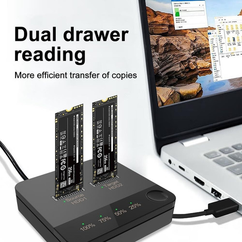 Duplicador M.2 Sata De Doble Bahía Ssd De Disco Duro Externo