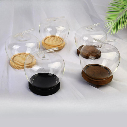 Tarro Con Forma De Cúpula De Vidrio Transparente Con Base De