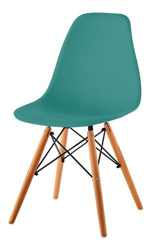 Imagen 1 de 5 de Silla Eames Tradicional En Polipropileno Verde Tiffany