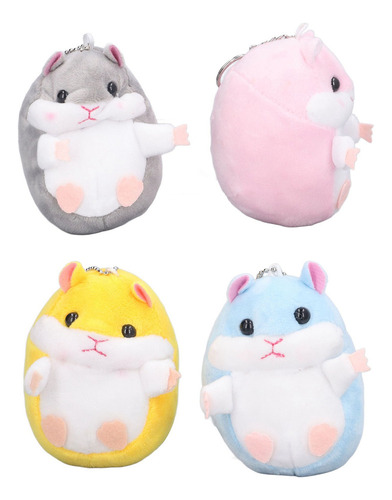 Chaveiro De Hamster, 4 Peças, Pelúcia, 4 Cores Diferentes, A
