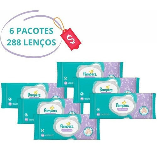 Pampers Lenco Umedecido Lavanda 288 Unidades Bebe Enxoval