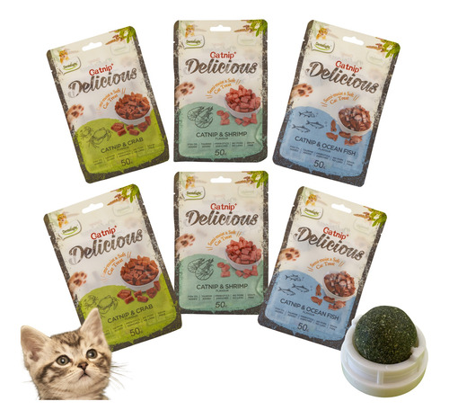 Pack Delicious 6 Unidades + Bolita De Catnip