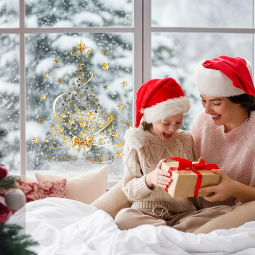 Adhesivos Para Ventana De Árbol De Navidad Pegatinas Navideñ