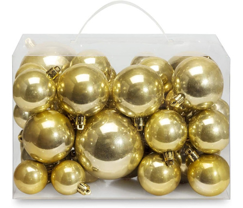 40 Bolas Para Arbol De Navidad Ams 4 Tamaños - Dorado