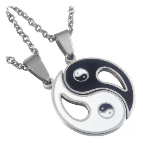 Dije De Amistad Para Compartir Ying Y Yang Con Cadena Acero