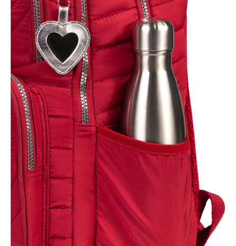 Mochila Escolar Feminina Juvenil Bagaggio cor Vermelho